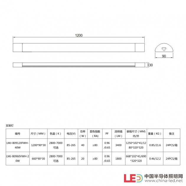 12 led一体化支架灯