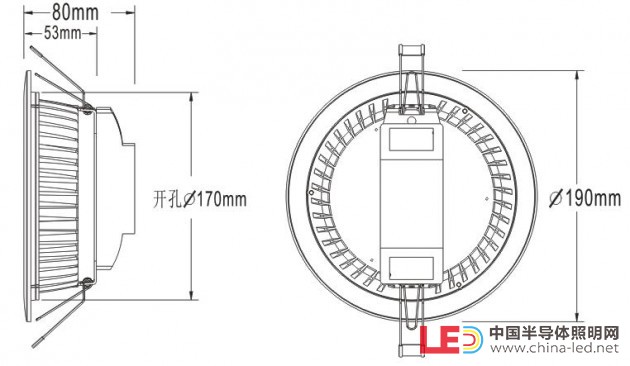 6寸LED筒灯尺寸图